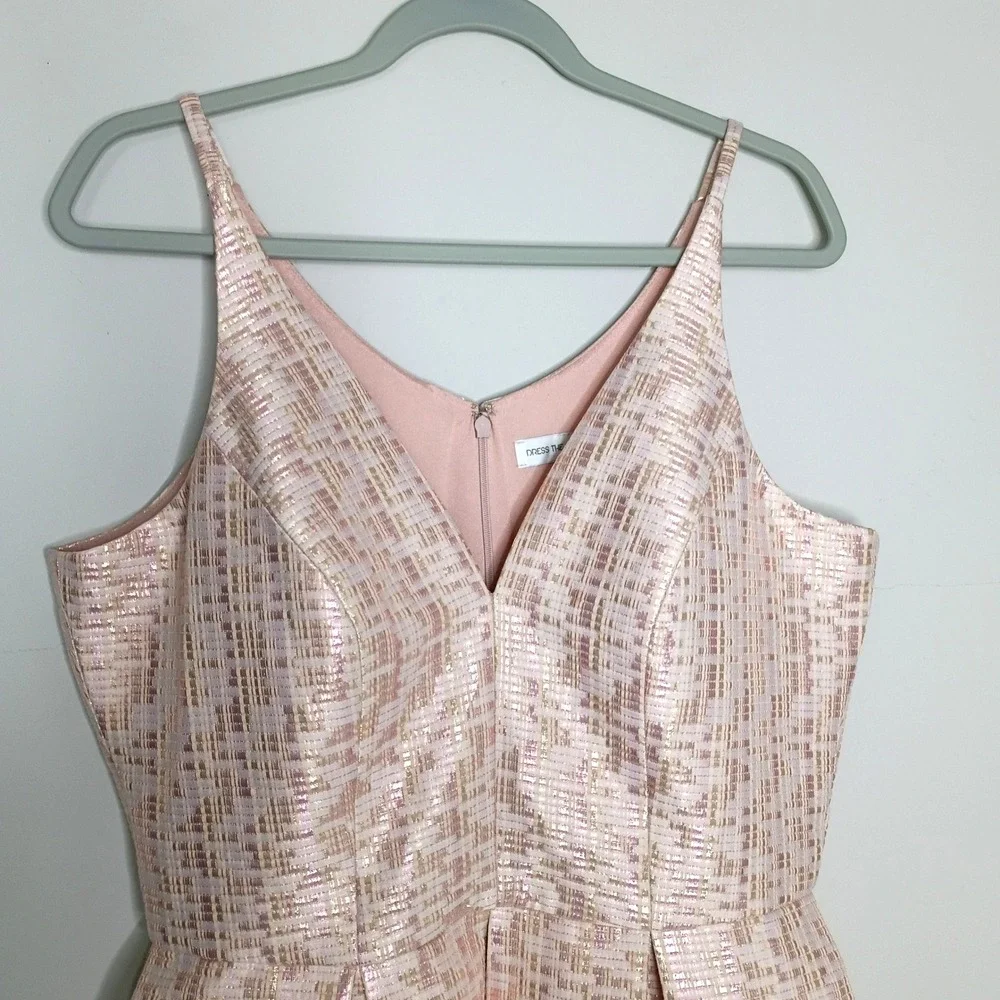 Dress the Population fit and flare cocktail party dress pink shiny XXL - Picture 3 of 11